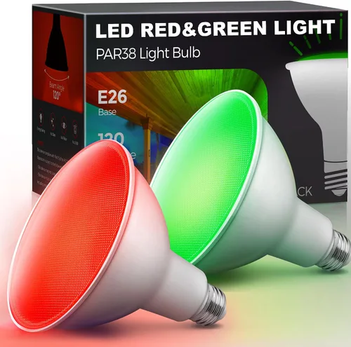 Miniatura 11 de LOHAS - Bombillas amarillas para insectos para exteriores, luz de inundación LED PAR38 para exteriores, equivalente a 150-200 W, 2000 K,