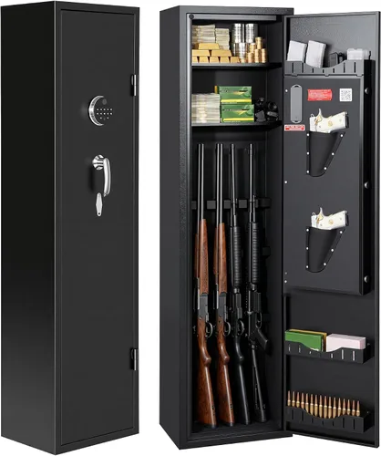 Superday 8-10 - Caja fuerte para rifles y pistolas, armarios de armas totalmente montados con bloqueo de teclado, cajas fuertes de acceso rápido