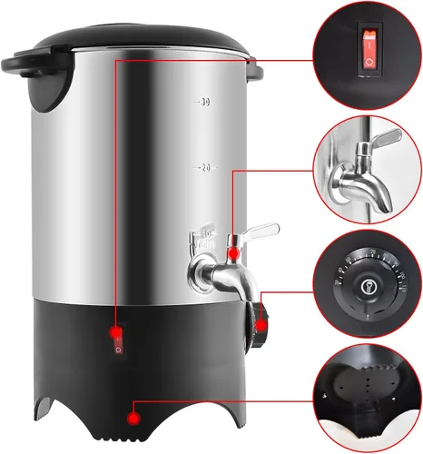 Miniatura 4 de Derretidor de cera de 4.5 cuartos de galón para hacer velas, olla de fusión de cera eléctrica grande con boquilla de vertido rápido, control