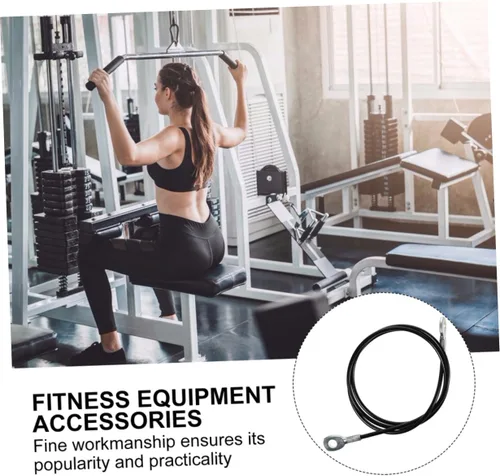 Miniatura 3 de KESYOO 2 piezas de 0.197 in de diámetro DIY Fitness Cuerda de alambre de acero recubierto de PU Cable de gimnasio para gimnasio en casa Accesorios