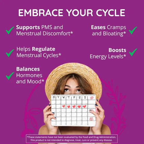 Miniatura 2 de Go with The Flow - Balance hormonal para mujeres (paquete de 3) Suplemento de apoyo para el síndrome premenstrual para mujeres Alivio hormonal