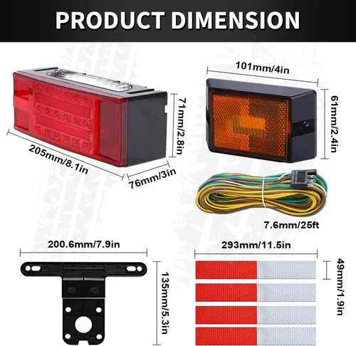 Miniatura 7 de Gonice Kit de Luces para Remolque de Barco Sumergible - Luces LED Súper Brillantes para Remolque con Luces de Tira Halo - Ideal para Camper Camión
