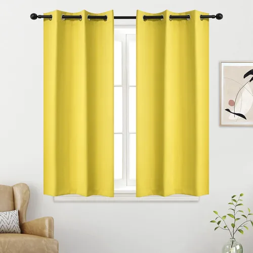 Miniatura 10 de YGO - Cortinas verdes de 183 cm de ancho por 213 cm de largo para dormitorio - Cortinas opacas con ojales en la parte superior, extra anchas