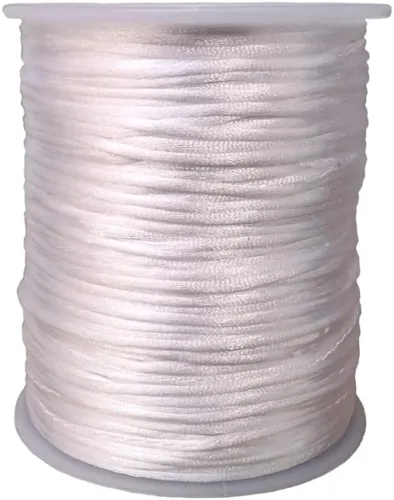 Miniatura 47 de 2.0mm Hilo de Cordón de Seda de Nylon para Cuentas de Macramé, Pulseras, Nudos Chinos, Collares, Joyería 109 Yardas (Verde Oscuro)