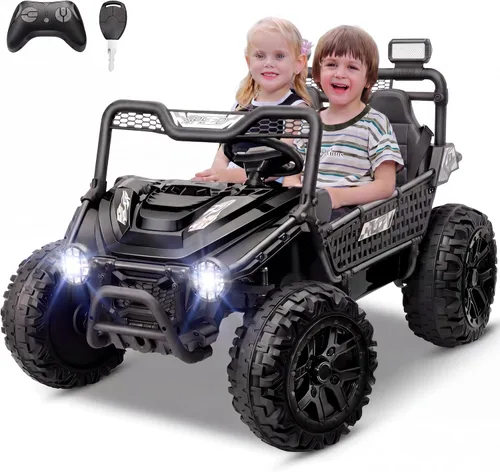 Hikole Juguetes de paseo de 2 plazas de 24 V para niños grandes, camión eléctrico UTV con control remoto, asiento XXXL de 22 pulgadas, ruedas