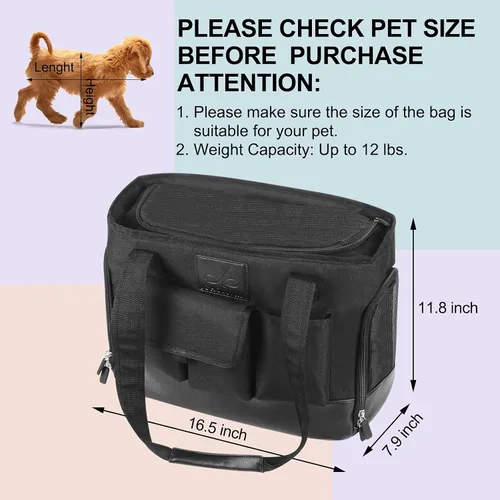 Miniatura 5 de Transportador de Gatos, Transportador de Perros, Transportador de Mascotas, Bolso de Perro de Cuero PU Premium Impermeable Plegable de Tela Oxford