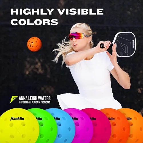 Miniatura 4 de Franklin Sports X-40 pelotas de Pickleball al aire libre - Bola oficial del Pickleball de EE. UU., APP Tour + US Open - Tamaño reglamentario Lava