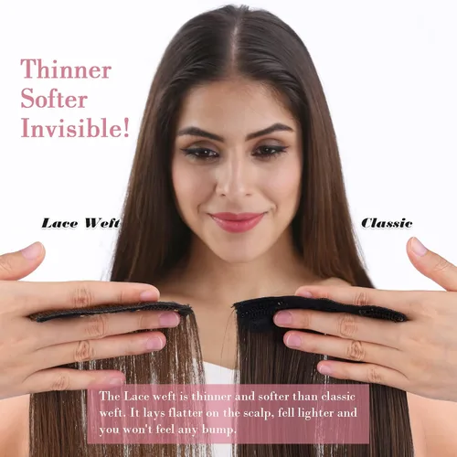 Miniatura 4 de REECHO Extensiones de cabello con pinzas, extensiones de cabello grueso y largo, extensiones de cabello sintético ligero para mujer, 24 pulgadas a