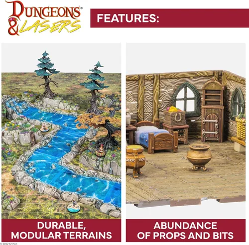 Miniatura 8 de Dungeons & Lasers Animal Companions - Juego de miniaturas DND - 24 figuras con bases escénicas - Compatible 5E para juegos de rol de mesa - 1.102 in