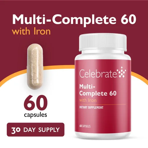 Miniatura 2 de Celebrate Vitamins Multi-Complete, 60mg Hierro – Multivitamínico bariátrico diario para pacientes con gastrectomía de manga y cirugía de bypass