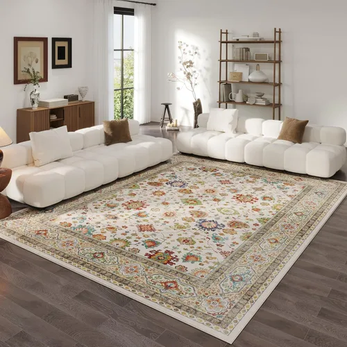 Miniatura 55 de Rugcomf Alfombra de pasillo de 2 x 6 pies, lavable, bohemio, suave, antideslizante, no desprende pelusa, lana sintética, estilo vintage para cocina