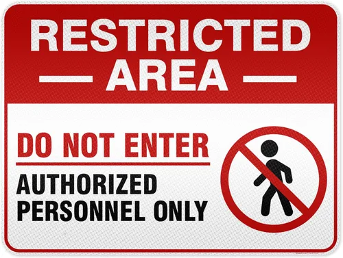 Miniatura 12 de Cartel de área restringida "Restricted Area Do Not Enter Authorized Personnel Only" [Texto en inglés], de aluminio, anti-óxido, de 10x14 pulgadas