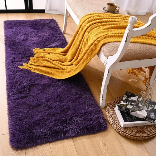 Miniatura 53 de Alfombra Corredor Suave de Pelo Largo para Dormitorio, 2 x 6 pies, alfombras esponjosas con parte inferior antideslizante para pasillo, junto a