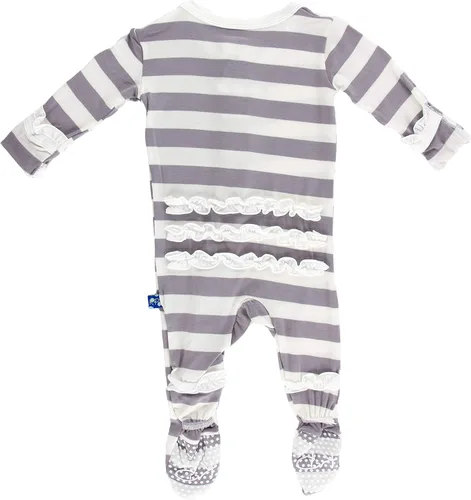 Miniatura 2 de KicKee Pants Essentials Print - Pijama clásico con volantes y broches, ropa de dormir suave, ropa de bebé de una pieza