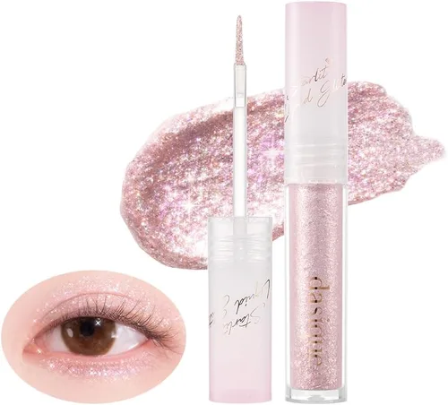 dasique Starlit Jewel Purpurina Líquida (08 Love Flake) | Sombra de purpurina brillante | Maquillaje coreano | Maquillaje de ojos brillante | Sombra