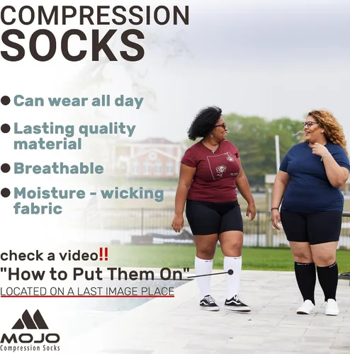 Miniatura 5 de Mojo - Calcetines de compresión atléticos, longitud hasta la rodilla con soporte medio (15-20 mmHg) para mejorar el rendimiento y la recuperación, 1