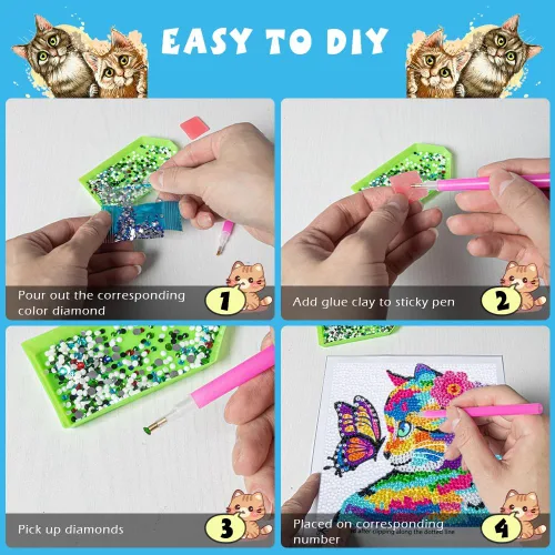 Miniatura 3 de QEUOYSS Kit de arte de diamantes para niños con marco de madera, arte y manualidades para niños de 6 a 8 a 10 a 12 años, fácil de hacer tú mismo