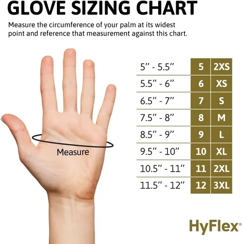Miniatura 4 de Ansell HyFlex 11-840 - Guantes industriales ergonómicos con revestimiento de nitrilo de nailon y elastano resistentes a la abrasión para automoción