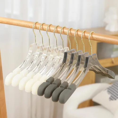 Miniatura 6 de Besser - Perchas acrílicas de lujo de 15 pulgadas, paquete de 6 perchas acrílicas doradas con hombros anchos para abrigo, perchas antideslizantes