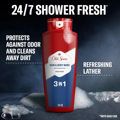 Miniatura 3 de Old Spice Refrescante acondicionador 2 en 1 para cabello y cuerpo para hombres, alta resistencia, 3X defensa, ducha fresca 24/7 con aroma duradero