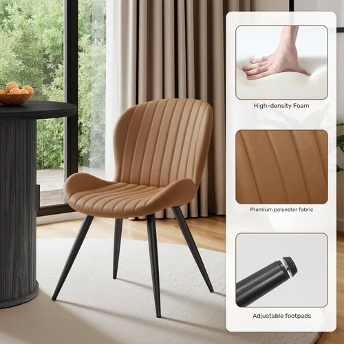 Miniatura 5 de Miereirl Juego de mesa y sillas de comedor moderno redondo, con una mesa de comedor de madera equipada con compartimentos de almacenamiento