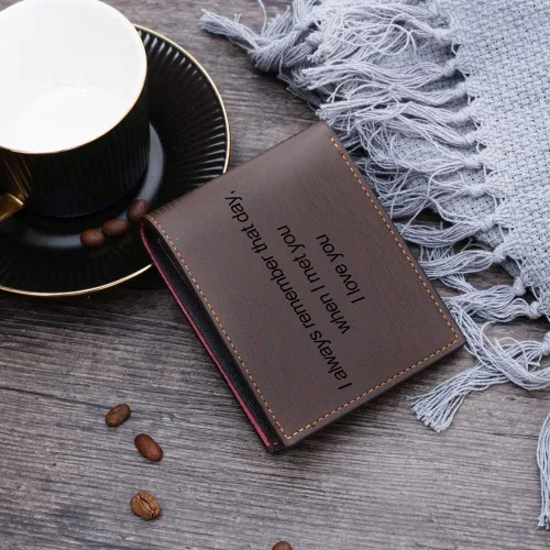 Miniatura 5 de Carteras personalizadas para hombres, cartera de fotos para novio y papá, cartera personalizada para padre, cartera con imagen grabada para hombres
