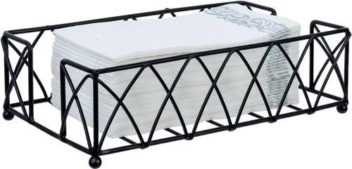 Miniatura 11 de MyGift Toallero de papel plegado para baño, alambre de metal negro mate y madera maciza rústica marrón oscuro, accesorios de baño, bandeja de tocador