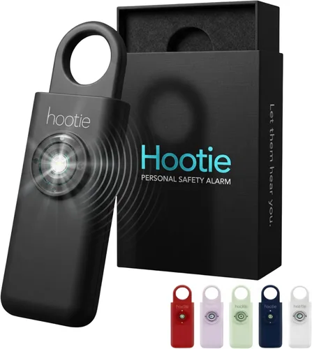 HOOTIE Alarma de seguridad personal para mujeres, hombres y niños — Llavero de alarma personal de 130 dB, llavero de alarma de seguridad con luz