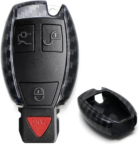 Miniatura 6 de Llavero iJDMTOY inteligente con carcasa brillante a control remoto con ajuste preciso para Mercedes Benz clase C E S M CLS CLK GLK GL, etc, Negro
