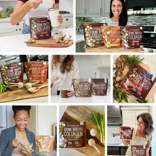 Miniatura 6 de Vitauthority Caldo de Huesos de Colágeno Sabor Delicioso a Pollo con Fideos - Lleno de 16g de Proteína y Tipos I, II, III - Nutre la Piel