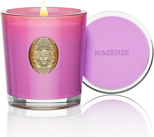 Miniatura 9 de M&SENSE Vela de soja natural, marrón Santal, 10.2 onzas, quema 55H, vela perfumada de lujo para relajación, regalo, decoración del hogar, para Lichi