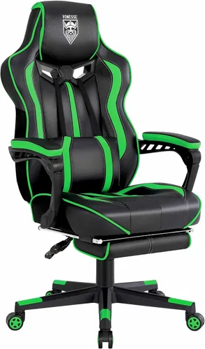 Miniatura 14 de Vonesse Silla para Videojuegos, Silla de Oficina para Computadora con Reposapiés, Sillas Reclinables para Juegos para Adultos, Silla Ergonómica