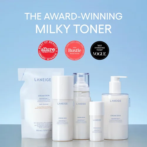 Miniatura 7 de LANEIGE Tónico e hidratante para la piel en crema: Tóner lechoso coreano ligero y recargable con ceramida y péptido para hidratación, reafirmación