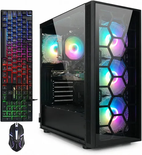 Miniatura 6 de STGAubron PC para juegos de doble CPU, Intel i7 Xeon E5 dual hasta 3.7GHz, Radeon RX 580 8G, 16G DDR4, 512G SSD, WiFi 6, BT 5.0, ventilador RGB x 4