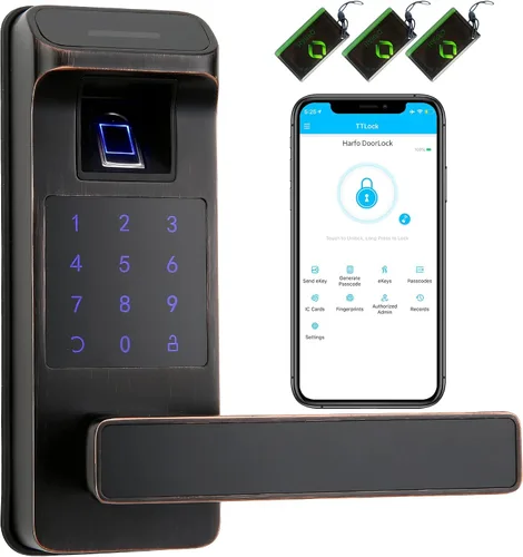 Cerradura inteligente para puerta, resistente 5 en 1, cerradura de puerta de entrada sin llave, bloqueo de teclado digital con control completo de