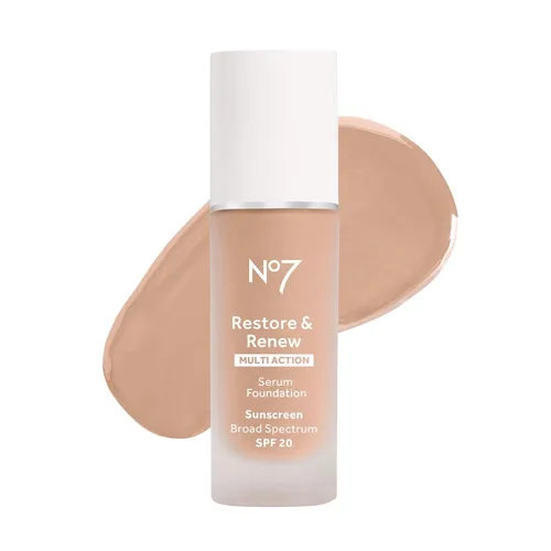 Miniatura 10 de No7 Restore & Renew Base de Suero de Acción Múltiple - Porcelana - Base Líquida de Maquillaje con Vitamina C, Vitamina E y Colágeno para el Rostro