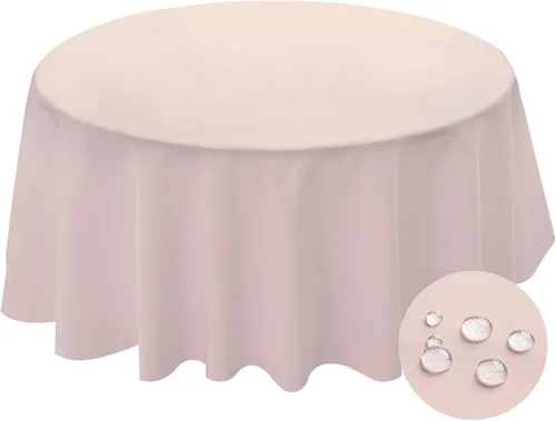 Miniatura 11 de BYDOLL Mantel redondo de 48 pulgadas para la parte superior de un máximo de 38 pulgadas de diámetro, color beige, lavable, al aire libre, resistente