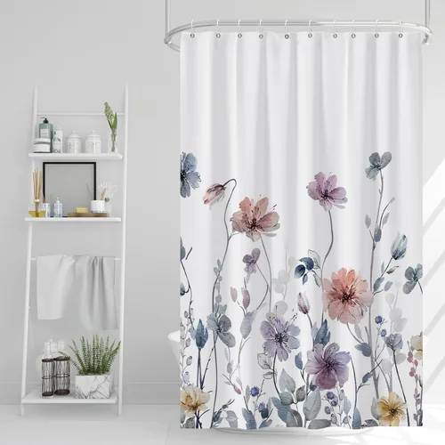 Miniatura 11 de AWERT Cortina de ducha pequeña de tamaño medio con 6 ganchos, cortina de ducha de 36 x 72 pulgadas, cortina de ducha bohemia de 36 pulgadas para Boho