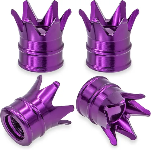 Miniatura 41 de 4 tapas de vástago de válvula de neumático con calavera, tapas universales de válvula de neumático de aleación de aluminio con anillo de goma O