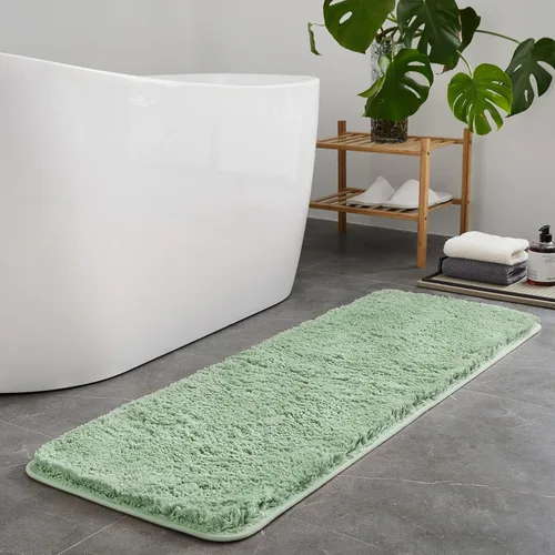 Miniatura 51 de TECHMILLY Alfombras Corredoras de Baño Super Suaves Peludas, Alfombras de Baño de Microfibra Gruesas Antideslizantes Absorbentes, Tapete de Baño