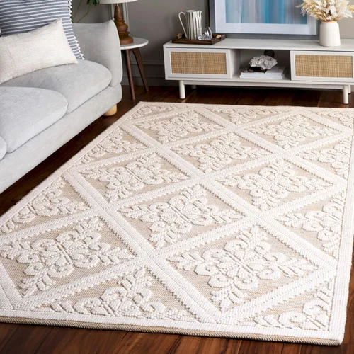 Miniatura 13 de SAFAVIEH Vermont Collection - Alfombra decorativa de 2 pies 3 pulgadas x 4 pies, color marfil, lana hecha a mano, ideal para zonas de alto tráfico