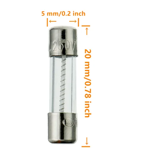 Miniatura 4 de 12 valores 120 piezas 0.197x0.787 in fusible de vidrio de soplado lento 0.2 x 0.78 pulgadas 250 V voltios T0.5 T1 T1.25 T1.6 T2 T2.5 T3 T3.15 T4 T5