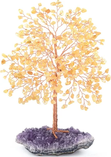 Miniatura 11 de Piedra preciosa natural (406 piedras), árbol de la vida de cristal de amatista, equilibrio de chakras, energía positiva Fengshui, decoración bonsái