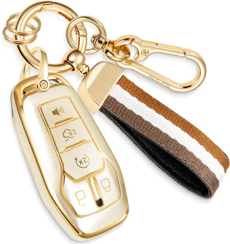 Miniatura 62 de Funda para llavero GMC con llavero de cuerda trenzada de metal antipérdida, exquisita funda suave para Tahoe Acadia Terrain Yukon Yukon XL Silverado
