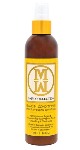 OMM Collection Acondicionador natural ligero sin enjuague, espray desenredante hidratante para cabello encrespado y rizado, evita roturas -