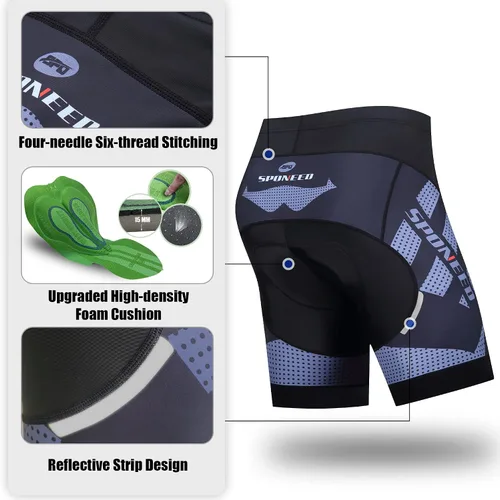 Miniatura 38 de sponeed Pantalones cortos de ciclismo para hombre, pantalones acolchados para ciclismo, ropa de ciclismo