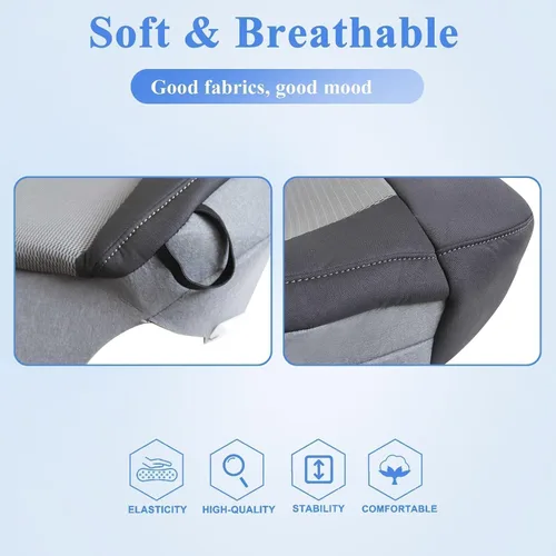 Miniatura 3 de NLQR Funda de asiento de tela de repuesto para parte inferior del conductor delantero y cojín de espuma compatible con Ford F150 2004-2008