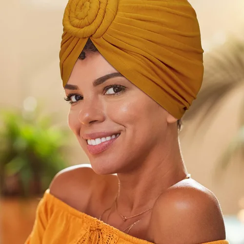 Miniatura 3 de SATINIOR 4 piezas con patrón africano preatado gorro turbante nudo gorro, gorro de diadema