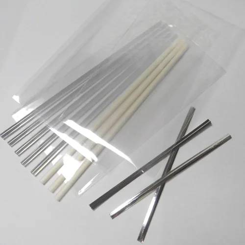 Miniatura 2 de 100 palitos de piruleta de 6 pulgadas + bolsas de 3 x 5 pulgadas + lazos plateados + 5 palitos transparentes gratis) para caramelos de piruleta Cake