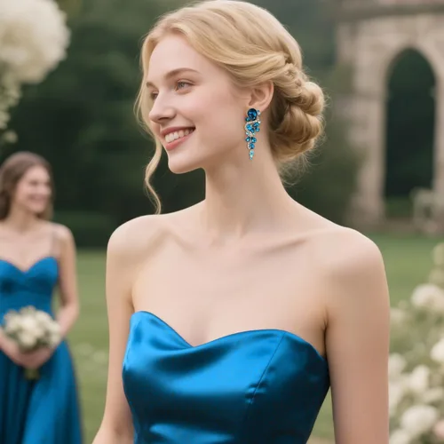 Miniatura 3 de BriLove - aretes largos para mujer, bohemios, para boda o novia, diseño de lágrima